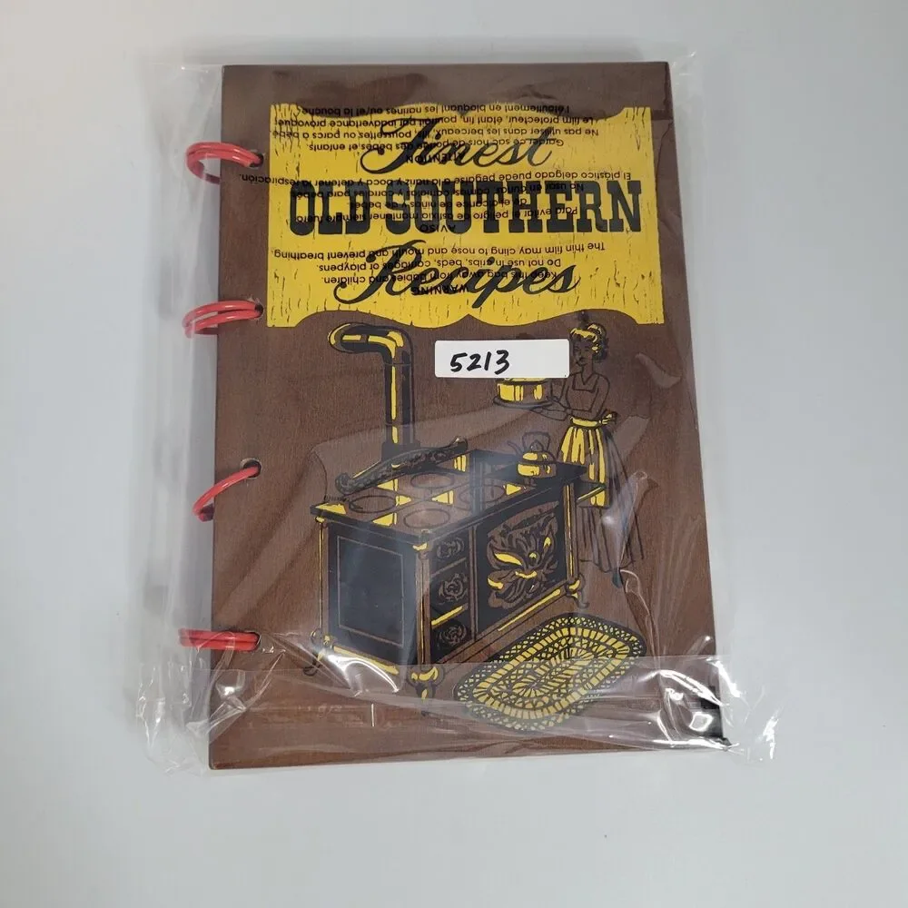 Finest Old Southern Recipes Wood Cover Cook Book 250 Recipes 1965 Vintage
